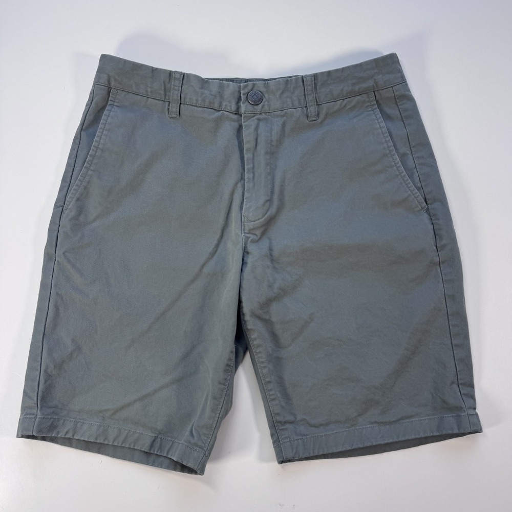 BONOBOS 9" Chino Shorts Mens 30 Green Cotton Spandex Classic Stretch